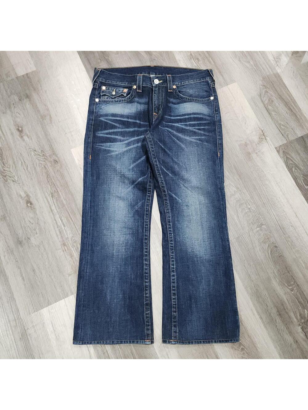 True Religion Bootcut Dark Wash Baggy Wide Loose Skate Y2K Boho City 34(38x30)